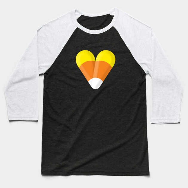 Halloween Candy Corn Heart Baseball T-Shirt
