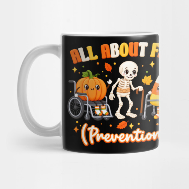 All About Fall Prevention Pumpkin Skeleton Candy Corn Mug