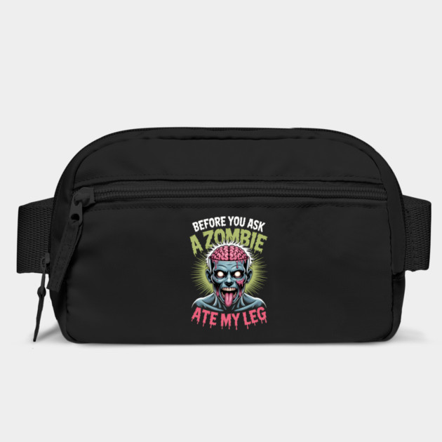 Zombie Halloween Funny Leg Amputee Humor Bag