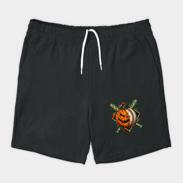 Halloween Pumpkin Baseball Bat Shorts