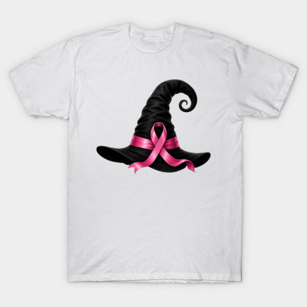 Pink-Ribbon-Witch-Hat-Breast-Cancer-Hal T-Shirt