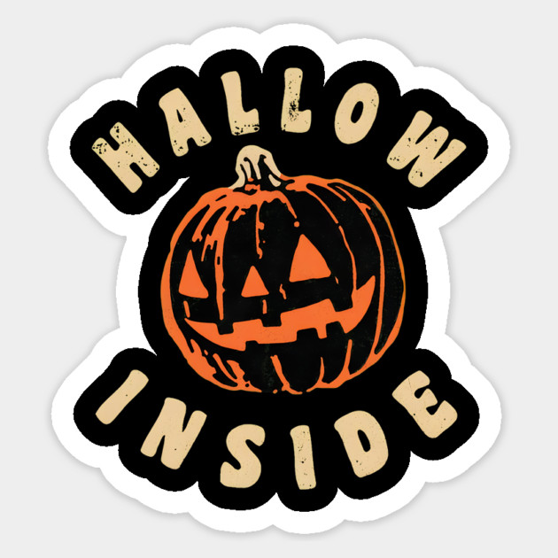 Hallow Inside Funny Jack-O-Lantern Pumpkin Pun Sticker