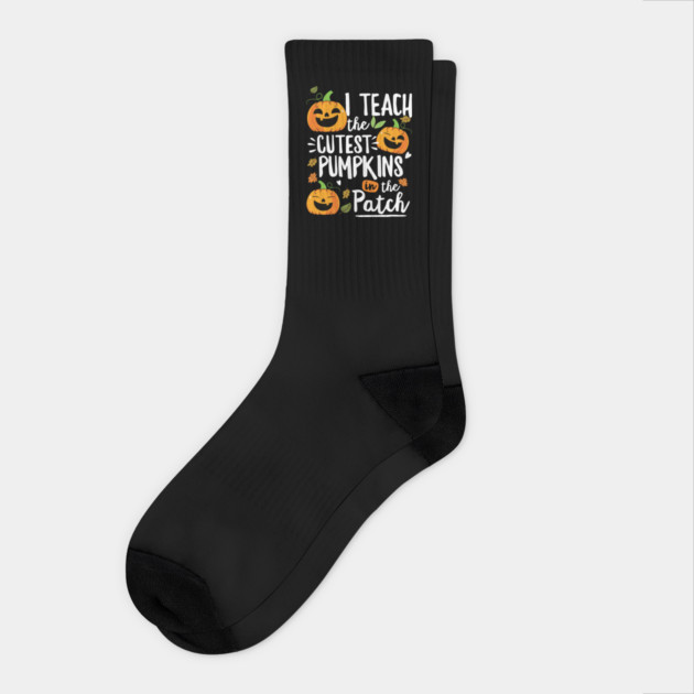 Teacher Halloween Pre-K Teacher Kindergarten Cutest Pumpkins Socks