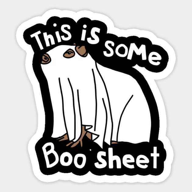 Funny Halloween Ghost Capybara says This is Some Boo Sheet Magnet