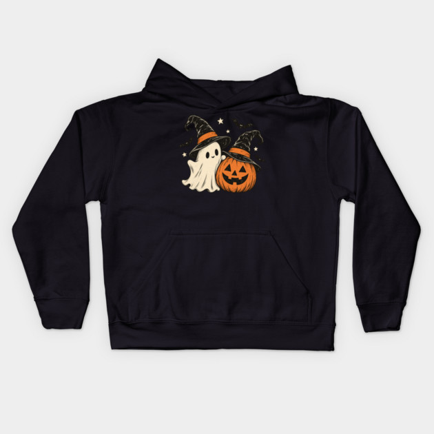 Halloween Pumpkin and Ghost Kids Hoodie