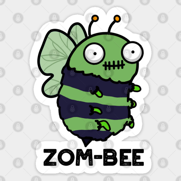 Zom-bee Cute Halloween Zombie Bee Pun Sticker