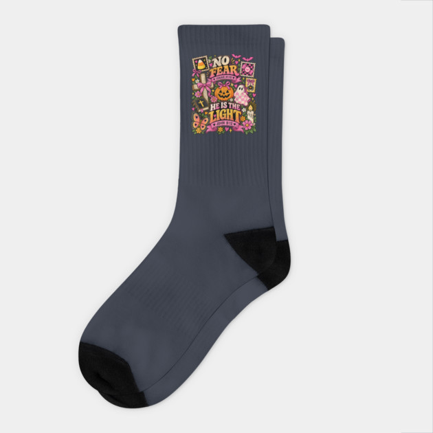 Shine with The Light of Jesus Christian Halloween Pumpkin Socks