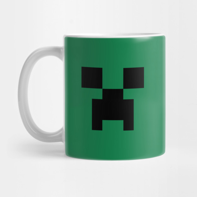 Minecraft Creeper Pixel Green Monster Face – Block Style Gaming Mug
