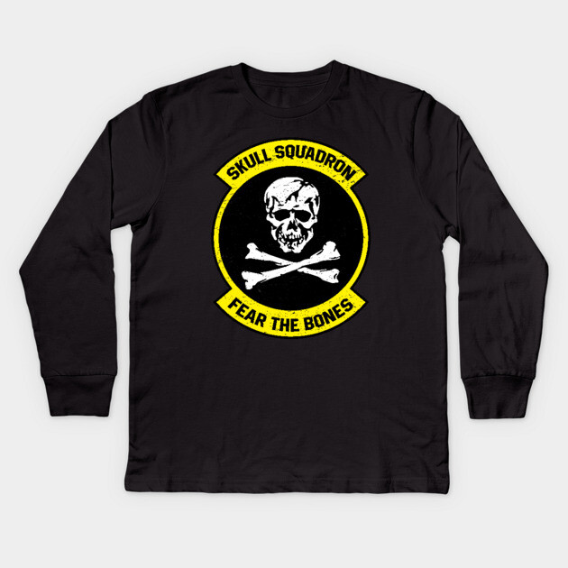 Skull Squadron Patch Only Kids Long Sleeve T-Shirt