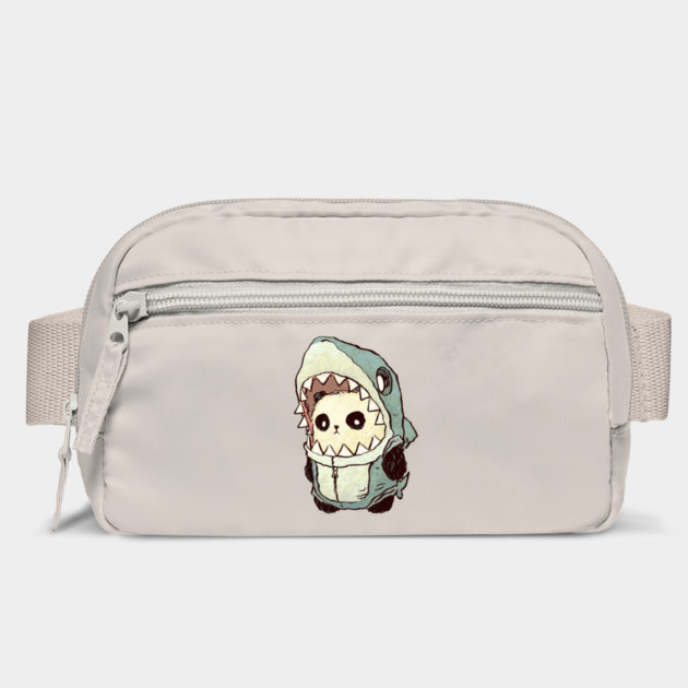 Cute Panda in Shark Costume Belt Bag - Sketchy Panda Wearing a Toothy Shark Hood Onesie, Gift for Animal Lovers