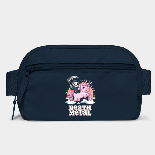 Cute Grim Reaper Riding Unicorn Rainbow Bag