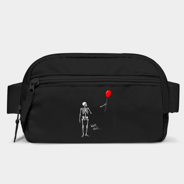 Halloween Funny Well Shit Skeleton and Red Balloon Bag