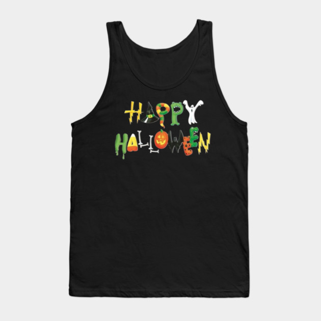 Happy Halloween Spooky Alphabet Monsters T-Shirt Tank Top