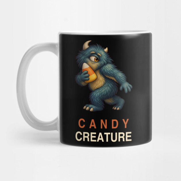 Candy Creature Cyclops Monster with Candy Corn – Cute Halloween Art Mug