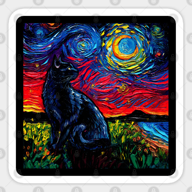 Black Cat Night 2 VERSION 2 Sticker