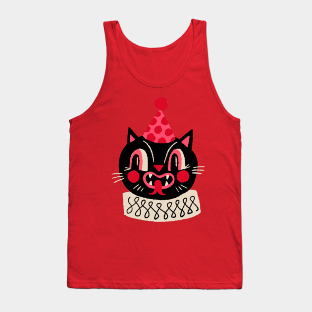 Vintage Halloween Cat Clown Tank Top
