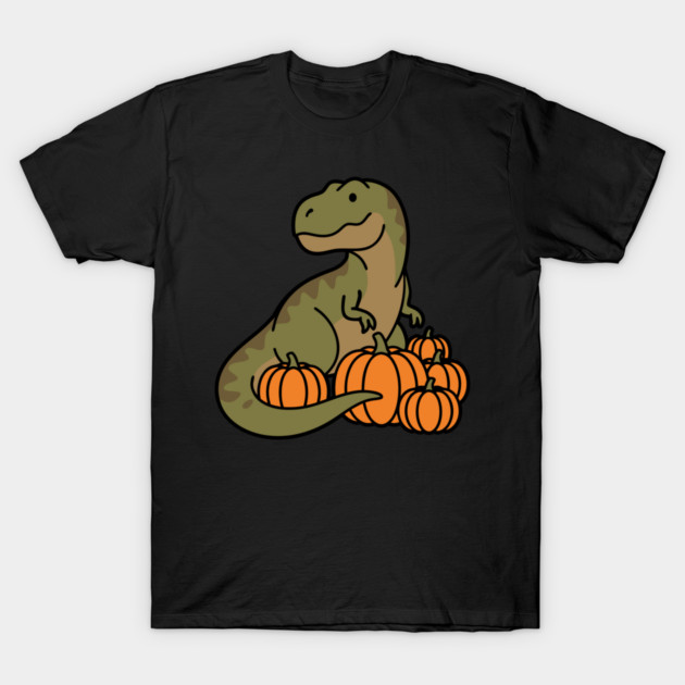 Cute T-Rex Pumpkin Patch Halloween Dinosaur T-Shirt