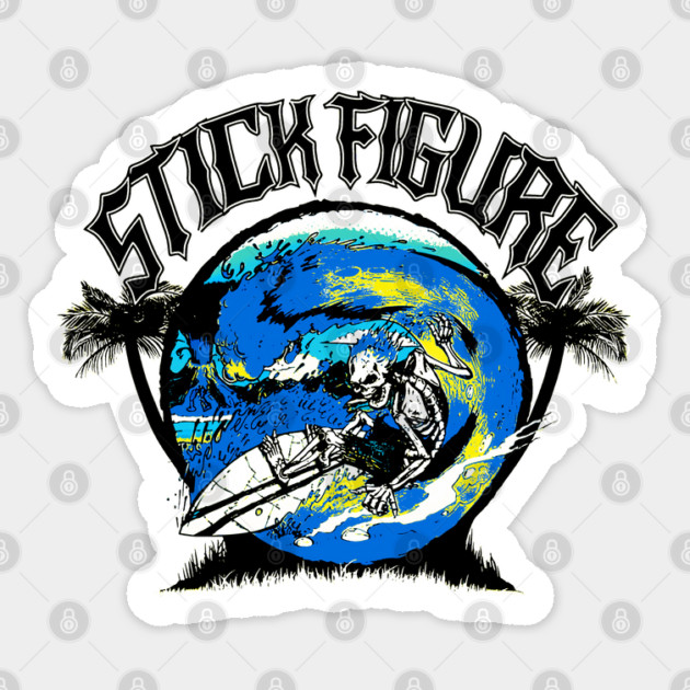Skeleton Surfing Band Sticker