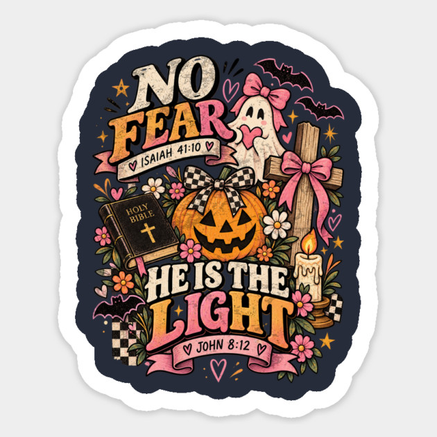 Shine with The Light of Jesus Christian Halloween Pumpkin Sticker