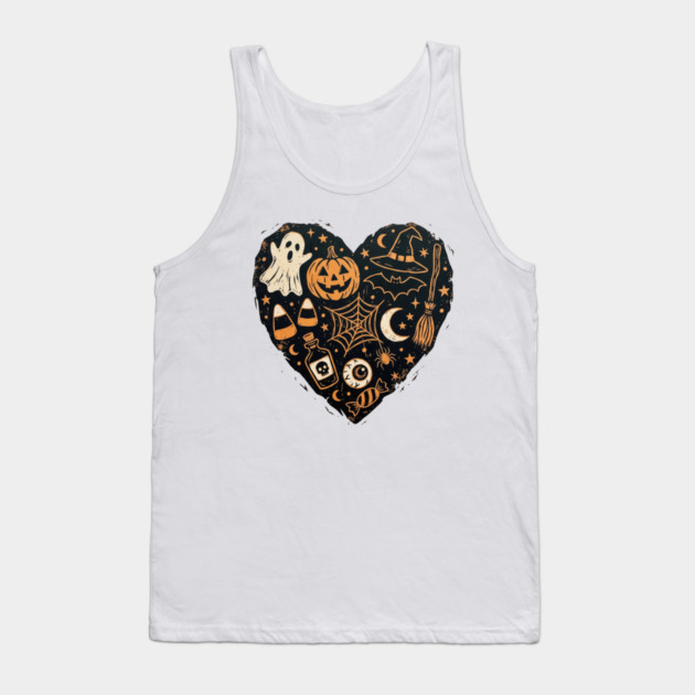 Halloween Black Heart Tank Top