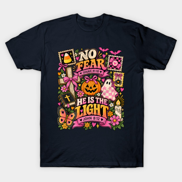Shine with The Light of Jesus Christian Halloween Pumpkin T-Shirt