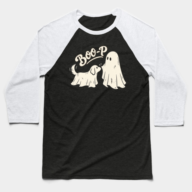 Halloween Ghost Dog Baseball T-Shirt