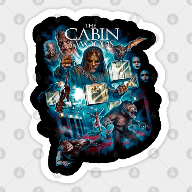 The Cabin in the Woods Hallloween graphic design Sticker