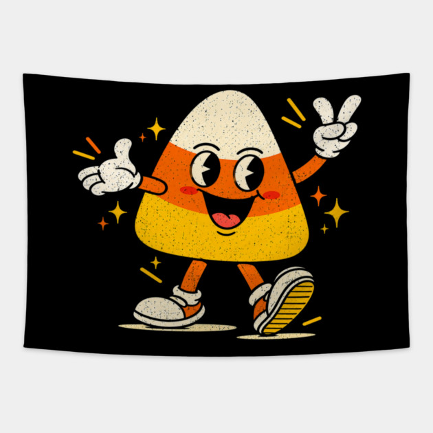 Cute Candy Corn Halloween – Funny Retro Candy Corn Design Tapestry