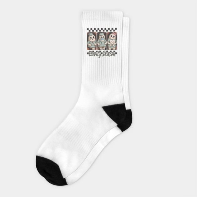 Cavity Season Halloween Dentist Dental Hygienist Assistant Socks