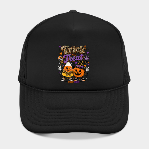 Candy Corn Pumpkin Leopard Bow Halloween Character Hat