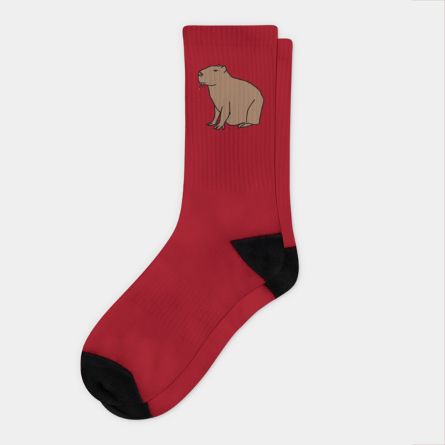 Funny Halloween Animals Capybara with Sharp Teeth Socks