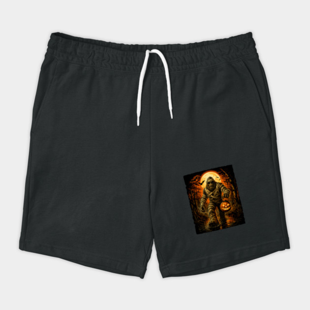 Bigfoot Mummy Pumpkin Spooky Halloween Cryptid Lover Shorts