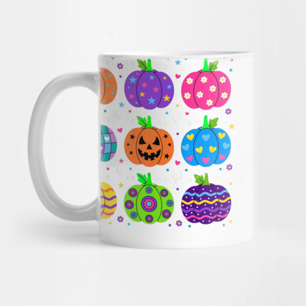 Colorful Cute Halloween Pumpkins Pattern Mug