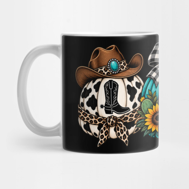 Western Halloween Pumpkins Cowgirl Cowboy Mug