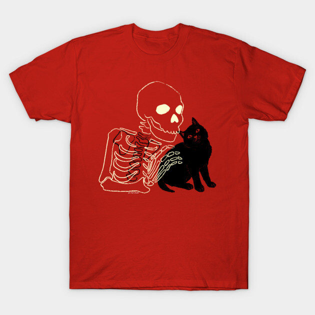 Skeleton and Kitten T-Shirt