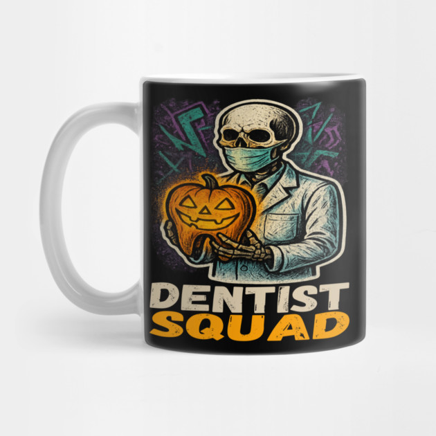 Dentist Squad – Spooky Skeleton Halloween Tooth Mug
