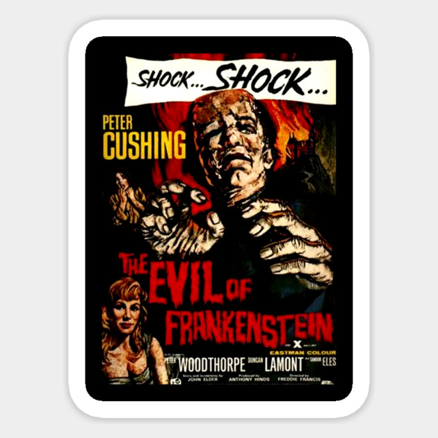Classic Hammer Horror Movie Poster - The Evil of Frankenstein Sticker