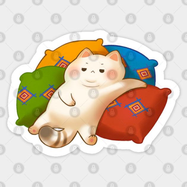 Fat Cat Pillows Sticker