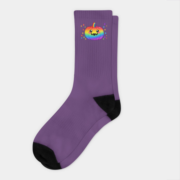 Rainbow Cutie Pumpkin Socks
