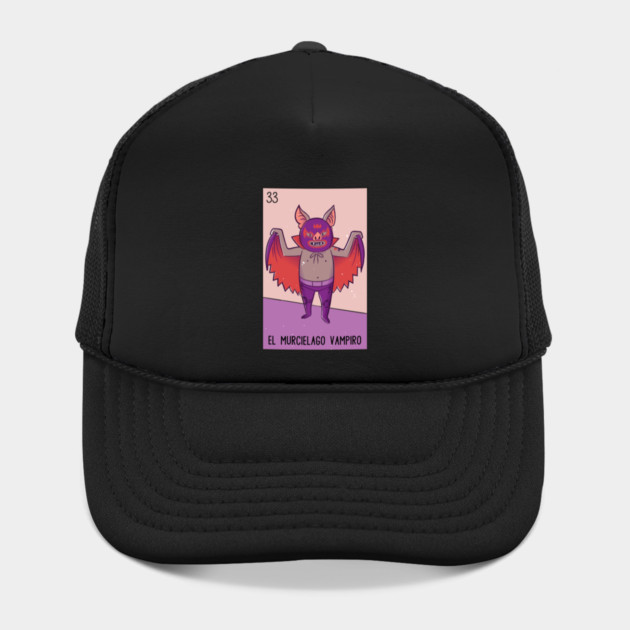 El Murciélago Vampiro // Mexican Luchador Vampire Bat Loteria Card Hat