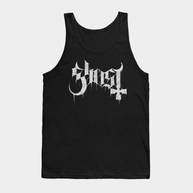 Ghost Band Merch Logo Text Artwork Illustration Tank Top