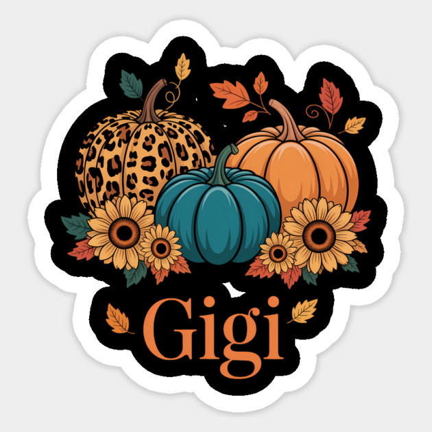 Gigi Leopard Pumpkin Family Matching Thanksgiving Day Sticker