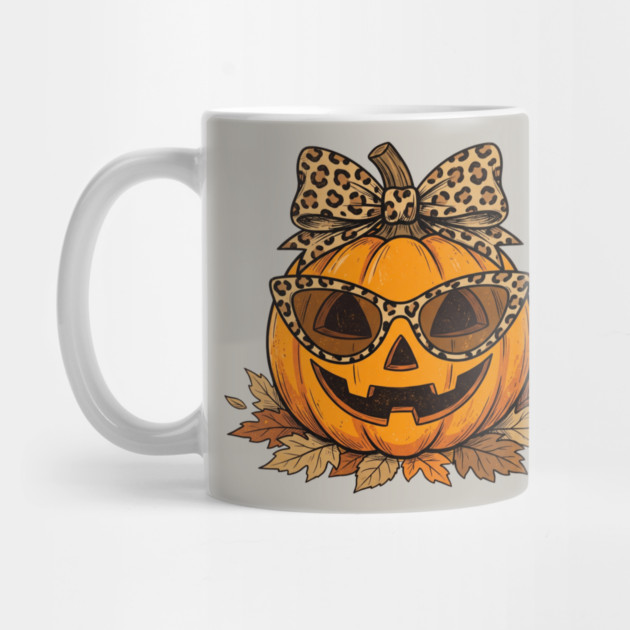 Leopard Halloween Pumpkin Mug