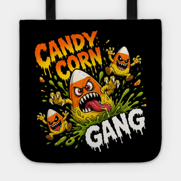 Candy Corn Crew Creepy Monster Slime Halloween Classic Tote