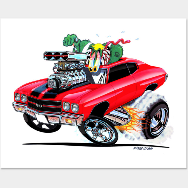 MONSTER MUSCLE 70 Chevelle Red Posters and Art Prints