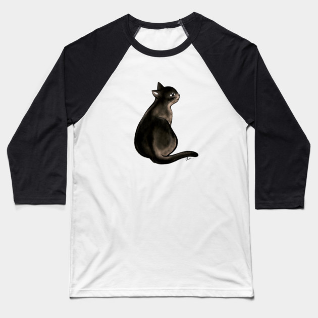 Long tail black cat lady Baseball T-Shirt