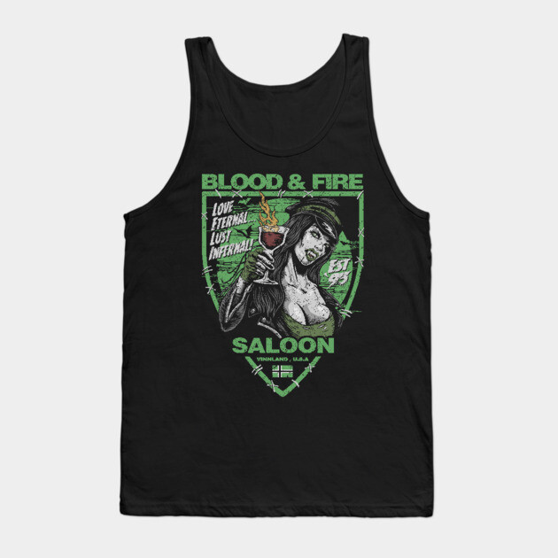 "BLOOD & FIRE SALOON" Tank Top