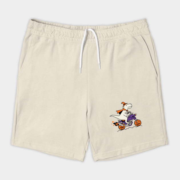 Funny Halloween T-Rex Dinosaur Riding Motorcycle Shorts