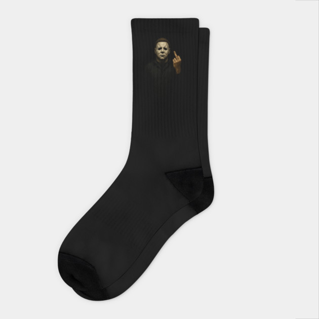 Michael Myers Halloween Flipping The Bird Vintage HD Classic Socks