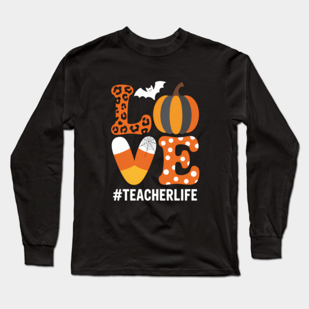 Candy Corn Lovers Cute Pumpkin Halloween Teacher Long Sleeve T-Shirt